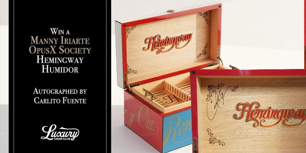 Win a Manny Iriarte OpusX Society Hemingway Humidor Autographed by Carlito Fuente