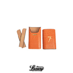 El Septimo Crocodile Three Cigar Travel Case