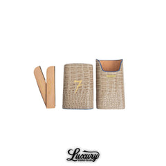 El Septimo Crocodile Three Cigar Travel Case