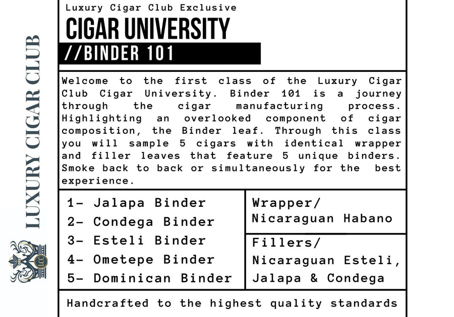 Luxury Cigar Club Cigar University Binder 101